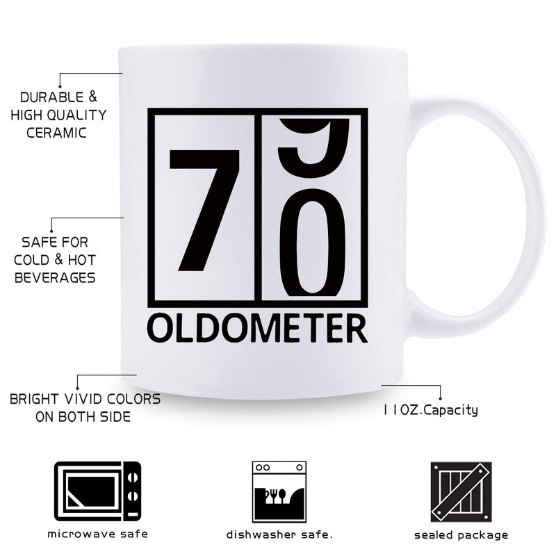 70th Birthday Gifts for Women - 1949 Birthday Gifts for Women, 70 Years Old Birthday Gifts Coffee Mug for Mom, Wife, Friend, Sister, Her, Colleague, Coworker, Oldometer Mug - 11oz