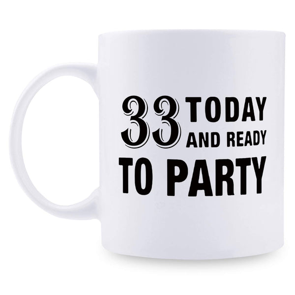 33rd Birthday Gifts for Men - 1986 Birthday Gifts for Men, 33 Years Old Birthday Gifts Coffee Mug for Dad, Husband, Friend, Brother, Him, Colleague, Coworker - 11oz