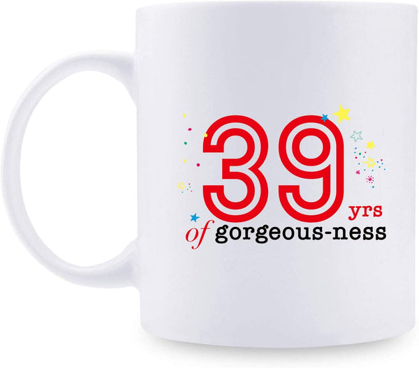 39th Birthday Gifts for Women - 1980 Birthday Gifts for Women, 39 Years Old Birthday Gifts Coffee Mug for Mom, Wife, Friend, Sister, Her, Colleague, Coworker - 11oz