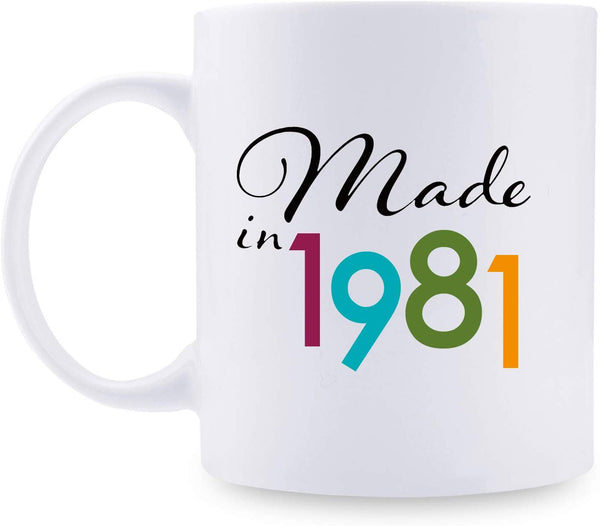 38th Birthday Gifts for Women - 1981 Birthday Gifts for Women, 38 Years Old Birthday Gifts Coffee Mug for Mom, Wife, Friend, Sister, Her, Colleague, Coworker - 11oz