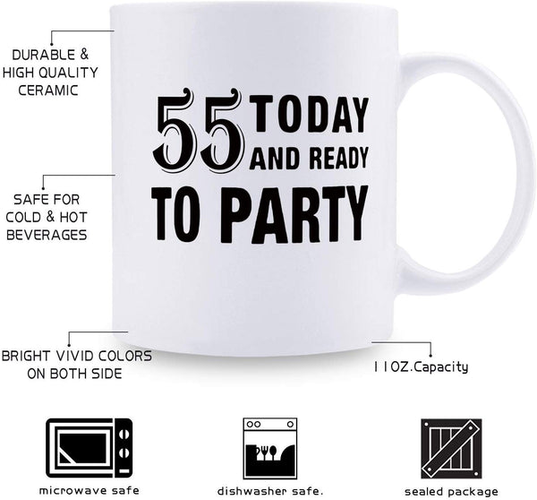 55th Birthday Gifts for Women - 1964 Birthday Gifts for Women, 55 Years Old Birthday Gifts Coffee Mug for Mom, Wife, Friend, Sister, Her, Colleague, Coworker - 11oz