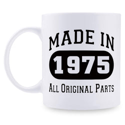 44th Birthday Gifts for Men - 1975 Birthday Gifts for Men, 44 Years Old Birthday Gifts Coffee Mug for Dad, Husband, Friend, Brother, Him, Colleague, Coworker - 11oz