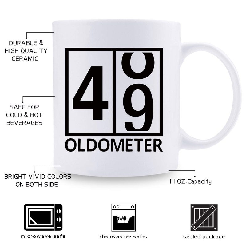 49th Birthday Gifts for Women - 1970 Birthday Gifts for Women, 49 Years Old Birthday Gifts Coffee Mug for Mom, Wife, Friend, Sister, Her, Colleague, Coworker, Oldometer Mug - 11oz