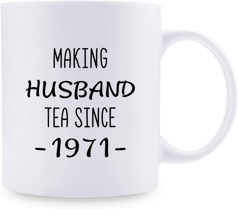 48th Anniversary Gifts - 48th Wedding Anniversary Gifts for Couple, 48 Year Anniversary Gifts 11oz Funny Coffee Mug for Husband, Hubby, Him, making husband tea