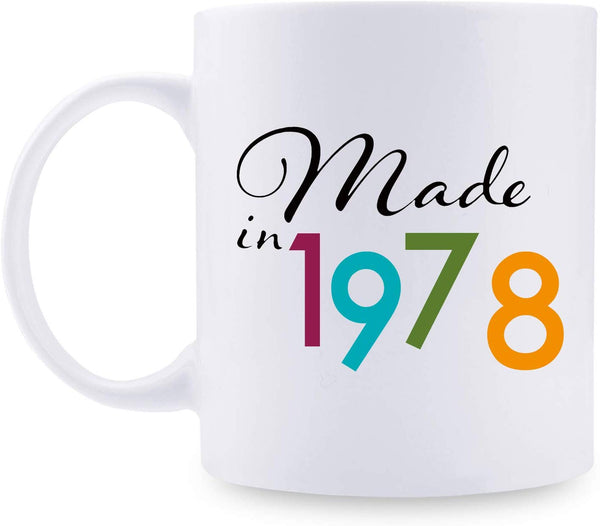 41st Birthday Gifts for Women - 1978 Birthday Gifts for Women, 41 Years Old Birthday Gifts Coffee Mug for Mom, Wife, Friend, Sister, Her, Colleague, Coworker - 11oz