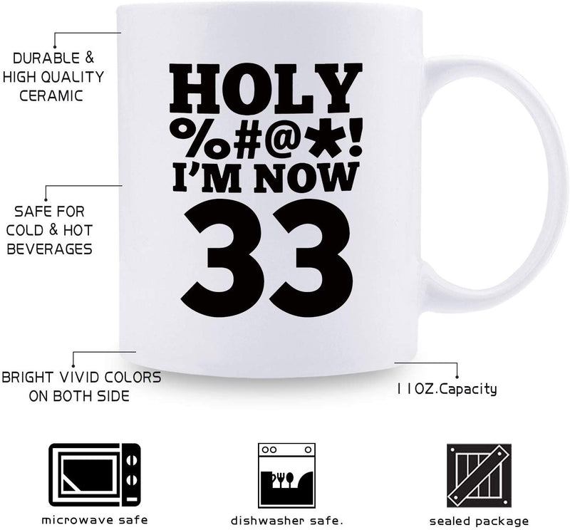 33rd Birthday Gifts for Women - 1986 Birthday Gifts for Women, 33 Years Old Birthday Gifts Coffee Mug for Mom, Wife, Friend, Sister, Her, Colleague, Coworker, HOLY MUG - 11oz