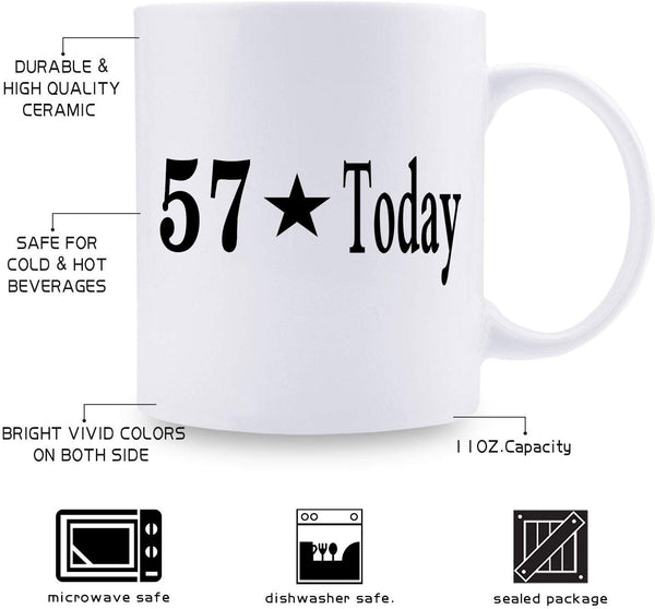 57th Birthday Gifts for Women - 1962 Birthday Gifts for Women, 57 Years Old Birthday Gifts Coffee Mug for Mom, Wife, Friend, Sister, Her, Colleague, Coworker - 11oz