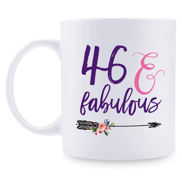 46th Birthday Gifts for Women - 1973 Birthday Gifts for Women, 46 Years Old Birthday Gifts Coffee Mug for Mom, Wife, Friend, Sister, Her, Colleague, Coworker - 11oz