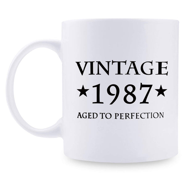 32nd Birthday Gifts for Men - 1987 Birthday Gifts for Men, 32 Years Old Birthday Gifts Coffee Mug for Dad, Husband, Friend, Brother, Him, Colleague, Coworker - 11oz