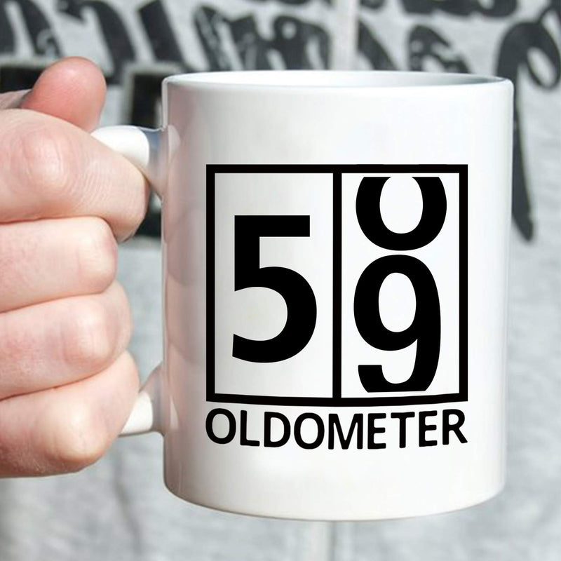 59th Birthday Gifts for Men - 1960 Birthday Gifts for Men, 59 Years Old Birthday Gifts Coffee Mug for Dad, Husband, Friend, Brother, Him, Colleague, Coworker, Oldometer Mug - 11oz