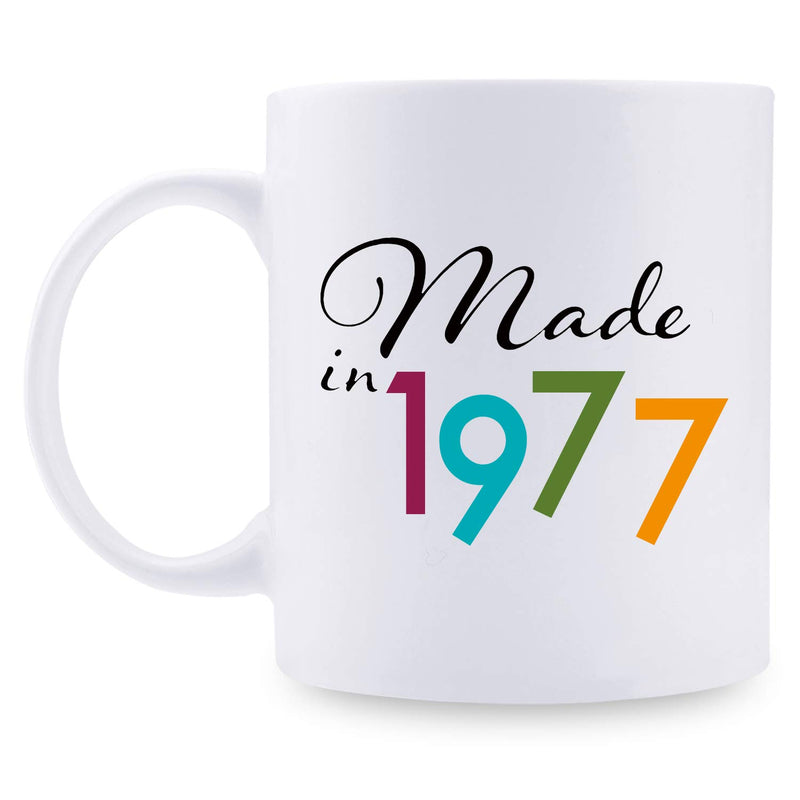 42nd Birthday Gifts for Women - 1977 Birthday Gifts for Women, 42 Years Old Birthday Gifts Coffee Mug for Mom, Wife, Friend, Sister, Her, Colleague, Coworker - 11oz