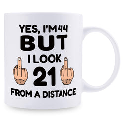 44th Birthday Gifts for Women - 1975 Birthday Gifts for Women, 44 Years Old Birthday Gifts Coffee Mug for Mom, Wife, Friend, Sister, Her, Colleague, Coworker - 11oz