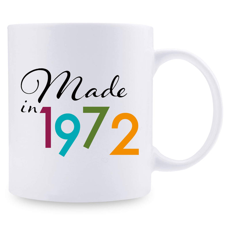 47th Birthday Gifts for Women - 1972 Birthday Gifts for Women, 47 Years Old Birthday Gifts Coffee Mug for Mom, Wife, Friend, Sister, Her, Colleague, Coworker - 11oz