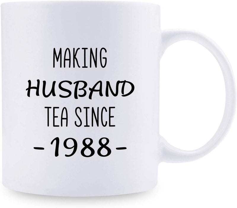 31st Anniversary Gifts - 31st Wedding Anniversary Gifts for Couple, 31 Year Anniversary Gifts 11oz Funny Coffee Mug for Husband, Hubby, Him, making husband tea