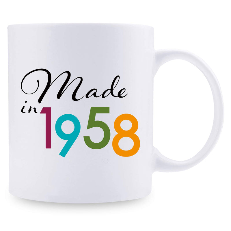 61st Birthday Gifts for Women - 1958 Birthday Gifts for Women, 61 Years Old Birthday Gifts Coffee Mug for Mom, Wife, Friend, Sister, Her, Colleague, Coworker - 11oz