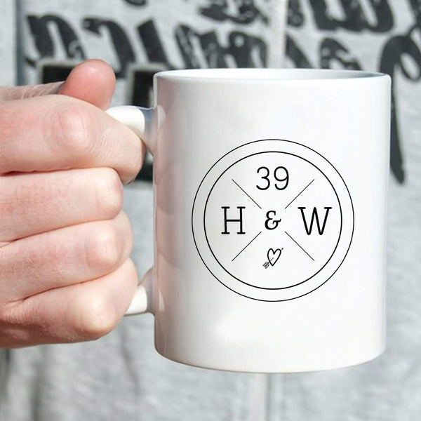 39th Anniversary Gifts - 39th Wedding Anniversary Gifts for Couple, 39 Year Anniversary Gifts 11oz Funny Coffee Mug for Couples, Husband, Hubby, Wife, Wifey, Her, Him, H&W