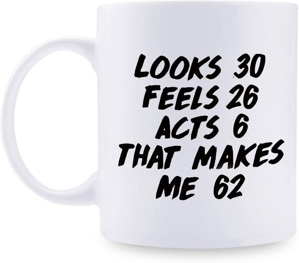 62nd Birthday Gifts for Men - 1957 Birthday Gifts for Men, 62 Years Old Birthday Gifts Coffee Mug for Dad, Husband, Friend, Brother, Him, Colleague, Coworker - 11oz