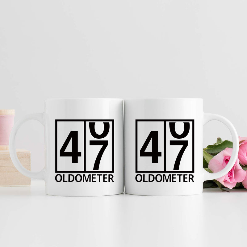 47th Birthday Gifts for Men - 1972 Birthday Gifts for Men, 47 Years Old Birthday Gifts Coffee Mug for Dad, Husband, Friend, Brother, Him, Colleague, Coworker, Oldometer Mug - 11oz