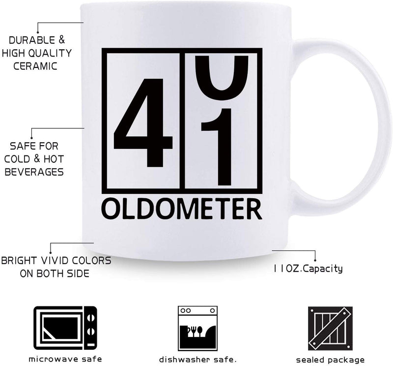 41st Birthday Gifts for Men - 1978 Birthday Gifts for Men, 41 Years Old Birthday Gifts Coffee Mug for Dad, Husband, Friend, Brother, Him, Colleague, Coworker, Oldometer Mug - 11oz