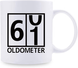 61st Birthday Gifts for Women - 1958 Birthday Gifts for Women, 61 Years Old Birthday Gifts Coffee Mug for Mom, Wife, Friend, Sister, Her, Colleague, Coworker, Oldometer Mug - 11oz