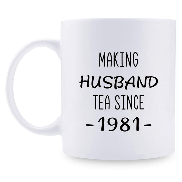 38th Anniversary Gifts - 38th Wedding Anniversary Gifts for Couple, 38 Year Anniversary Gifts 11oz Funny Coffee Mug for Husband, Hubby, Him, making husband tea