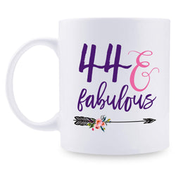 44th Birthday Gifts for Women - 1975 Birthday Gifts for Women, 44 Years Old Birthday Gifts Coffee Mug for Mom, Wife, Friend, Sister, Her, Colleague, Coworker - 11oz