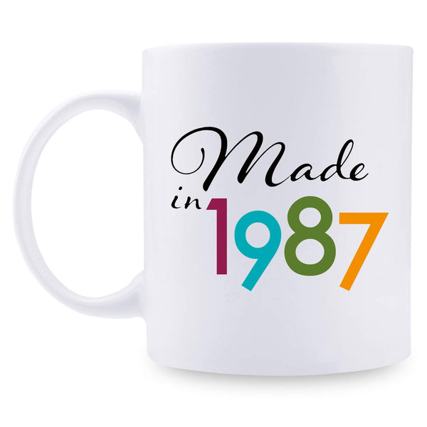 32nd Birthday Gifts for Women - 1987 Birthday Gifts for Women, 32 Years Old Birthday Gifts Coffee Mug for Mom, Wife, Friend, Sister, Her, Colleague, Coworker - 11oz