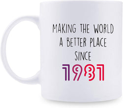 38th Birthday Gifts for Women - 1981 Birthday Gifts for Women, 38 Years Old Birthday Gifts Coffee Mug for Mom, Wife, Friend, Sister, Her, Colleague, Coworker - 11oz