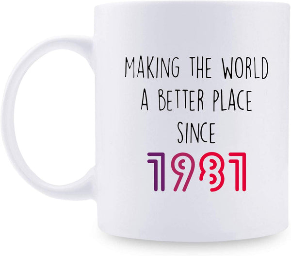 38th Birthday Gifts for Women - 1981 Birthday Gifts for Women, 38 Years Old Birthday Gifts Coffee Mug for Mom, Wife, Friend, Sister, Her, Colleague, Coworker - 11oz