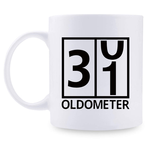 31st Birthday Gifts for Men - 1988 Birthday Gifts for Men, 31 Years Old Birthday Gifts Coffee Mug for Dad, Husband, Friend, Brother, Him, Colleague, Coworker, Oldometer Mug - 11oz