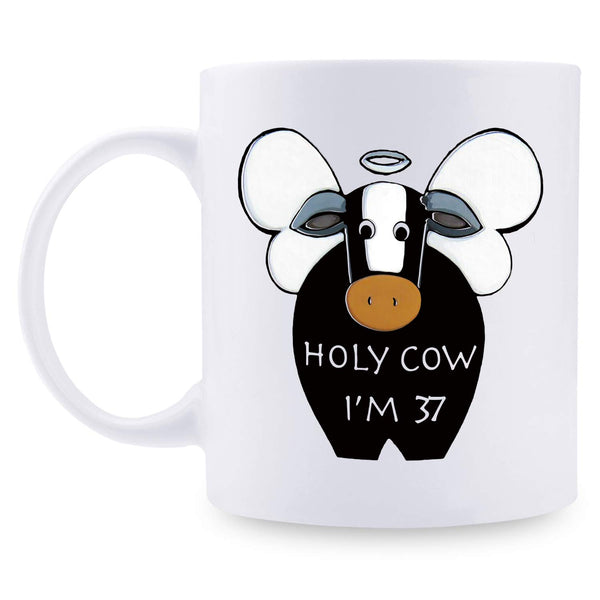 37th Birthday Gifts for Women - 1982 Birthday Gifts for Women, 37 Years Old Birthday Gifts Coffee Mug for Mom, Wife, Friend, Sister, Her, Colleague, Coworke, HOLY COW MUG - 11oz