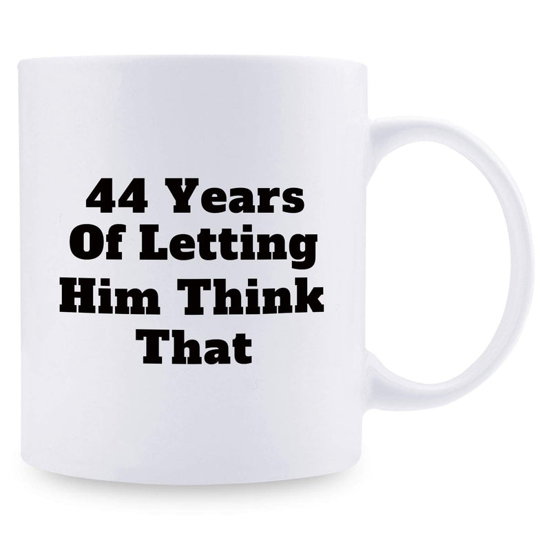 44th Anniversary Gifts - 44th Wedding Anniversary Gifts for Couple, 44 Year Anniversary Gifts 11oz Funny Coffee Mug for Couples, Husband, Hubby, Wife, Wifey, Her, Him, wearing the pants