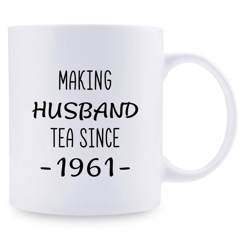 58th Anniversary Gifts - 58th Wedding Anniversary Gifts for Couple, 58 Year Anniversary Gifts 11oz Funny Coffee Mug for Husband, Hubby, Him, making husband tea