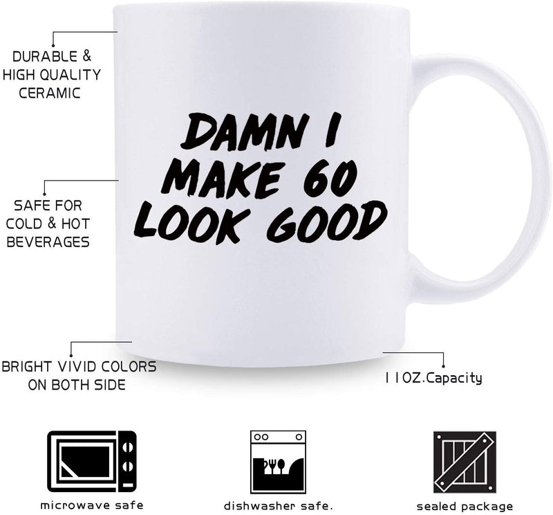 60th Birthday Gifts for Men - 1959 Birthday Gifts for Men, 60 Years Old Birthday Gifts Coffee Mug for Dad, Husband, Friend, Brother, Him, Colleague, Coworker - 11oz