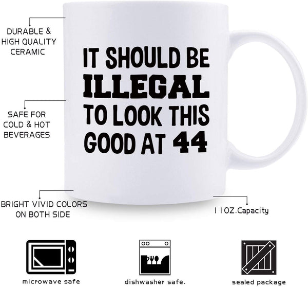 44th Birthday Gifts for Men - 1975 Birthday Gifts for Men, 44 Years Old Birthday Gifts Coffee Mug for Dad, Husband, Friend, Brother, Him, Colleague, Coworker - 11oz