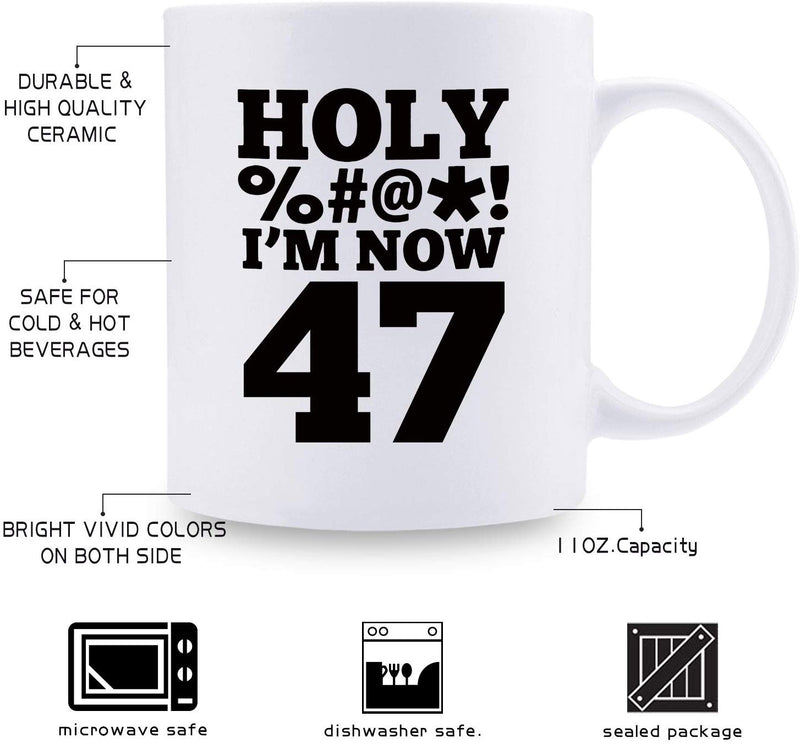 47th Birthday Gifts for Women - 1972 Birthday Gifts for Women, 47 Years Old Birthday Gifts Coffee Mug for Mom, Wife, Friend, Sister, Her, Colleague, Coworker, HOLY MUG- 11oz