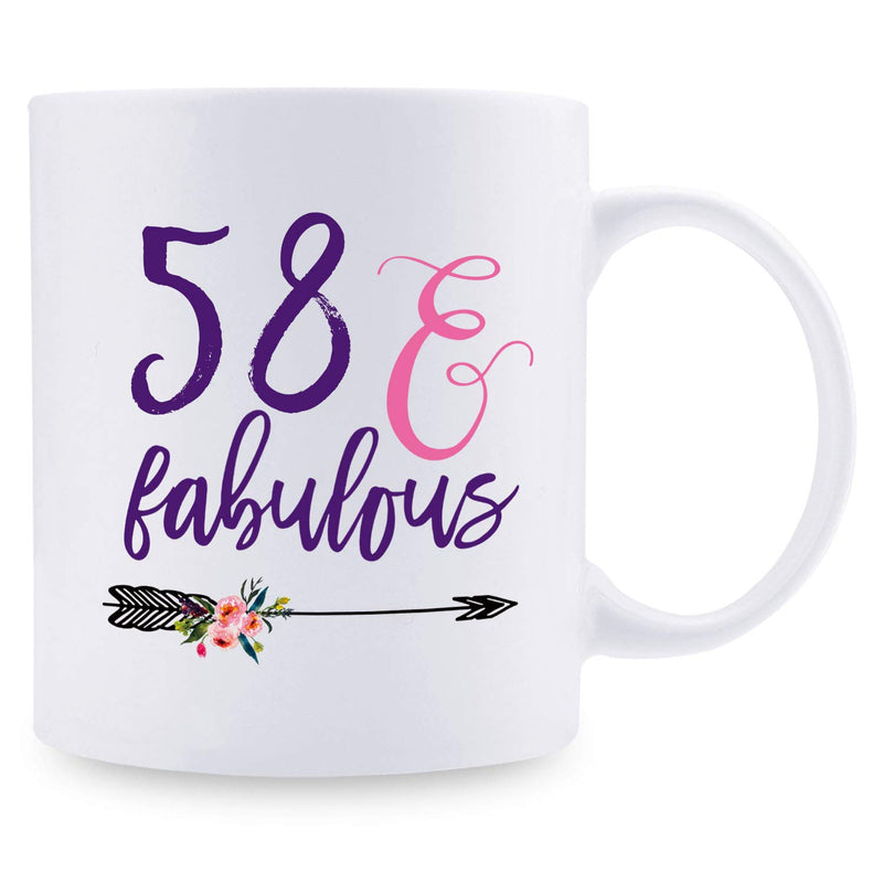 58th Birthday Gifts for Women - 1961 Birthday Gifts for Women, 58 Years Old Birthday Gifts Coffee Mug for Mom, Wife, Friend, Sister, Her, Colleague, Coworker - 11oz