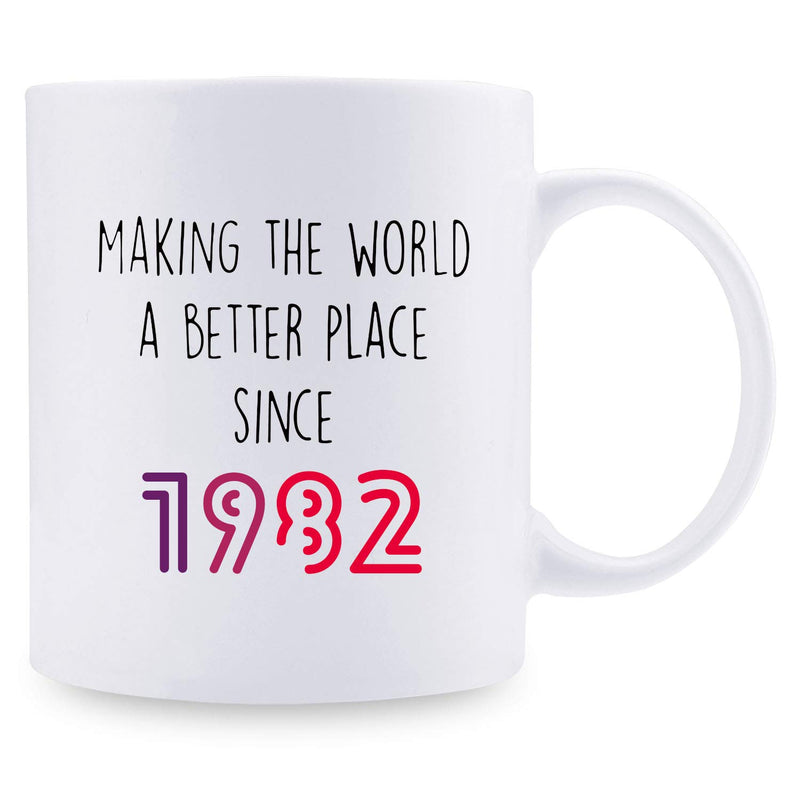 37th Birthday Gifts for Men - 1982 Birthday Gifts for Men, 37 Years Old Birthday Gifts Coffee Mug for Dad, Husband, Friend, Brother, Him, Colleague, Coworker - 11oz