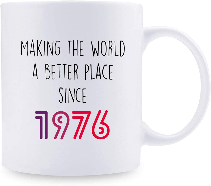 43rd Birthday Gifts for Women - 1976 Birthday Gifts for Women, 43 Years Old Birthday Gifts Coffee Mug for Mom, Wife, Friend, Sister, Her, Colleague, Coworker - 11oz