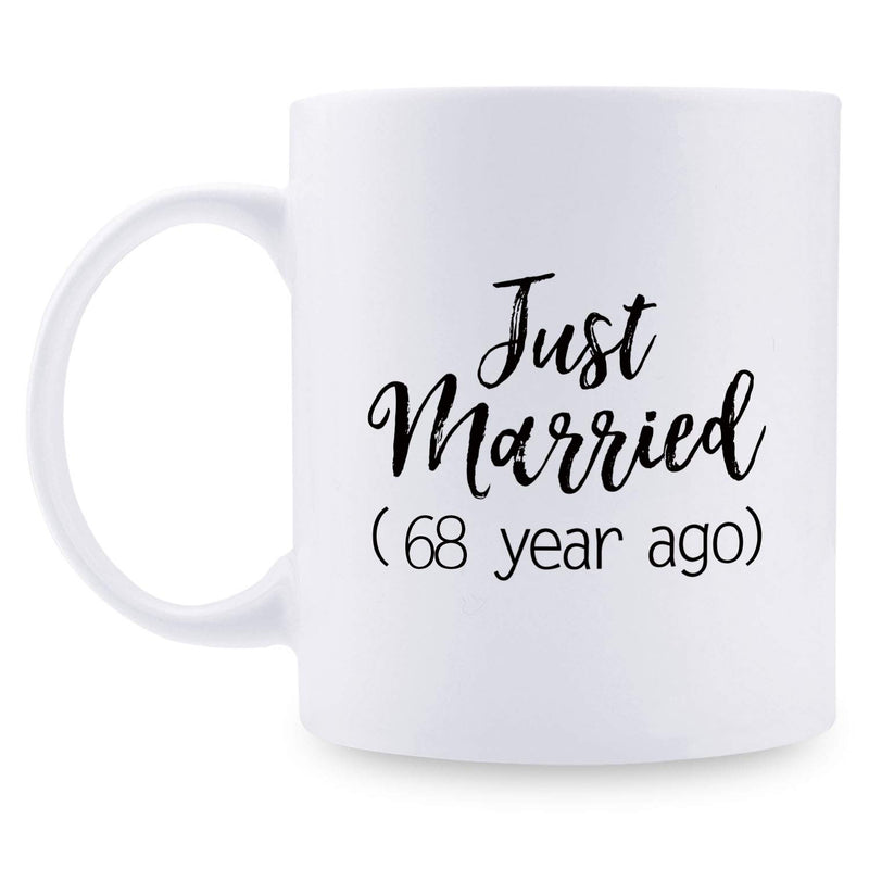 68th Anniversary Gifts - 68th Wedding Anniversary Gifts for Couple, 68 Year Anniversary Gifts 11oz Funny Coffee Mug for Couples, Husband, Hubby, Wife, Wifey, Her, Him, just married