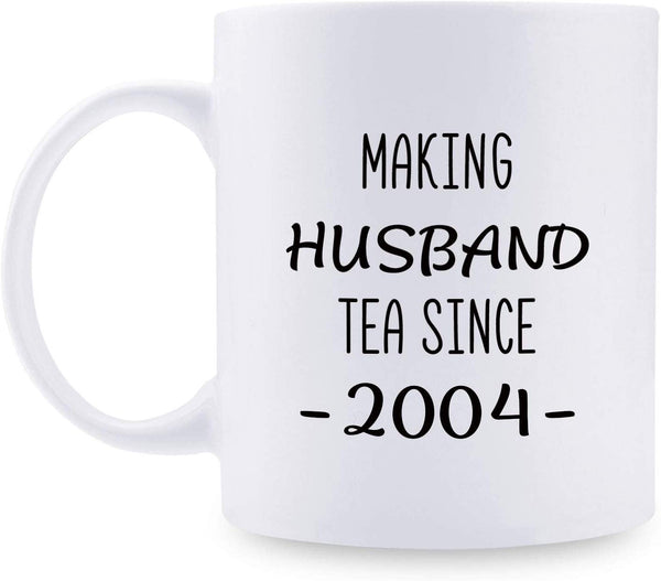 15th Anniversary Gifts - 15th Wedding Anniversary Gifts for Couple, 15 Year Anniversary Gifts 11oz Funny Coffee Mug for Husband, Hubby, Him, making husband tea