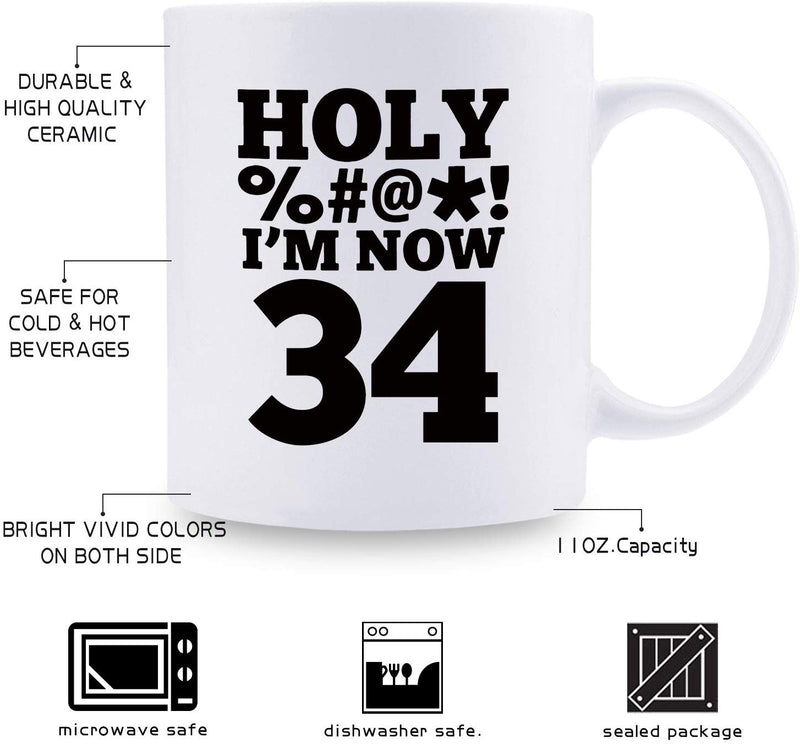 34th Birthday Gifts for Women - 1985 Birthday Gifts for Women, 34 Years Old Birthday Gifts Coffee Mug for Mom, Wife, Friend, Sister, Her, Colleague, Coworker, HOLY MUG- 11oz