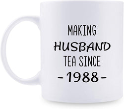 31st Anniversary Gifts - 31st Wedding Anniversary Gifts for Couple, 31 Year Anniversary Gifts 11oz Funny Coffee Mug for Husband, Hubby, Him, making husband tea