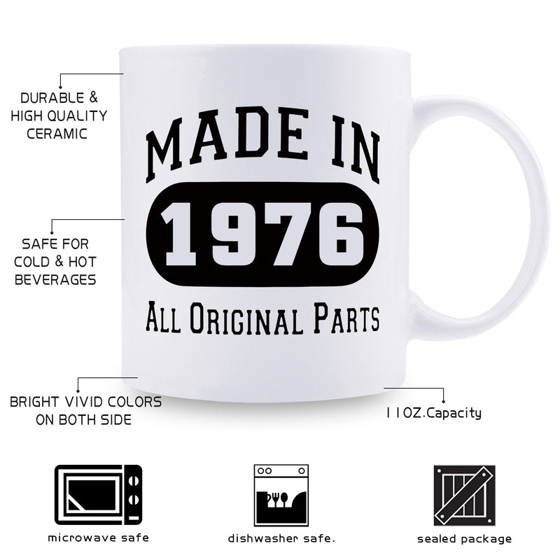 43rd Birthday Gifts for Men - 1976 Birthday Gifts for Men, 43 Years Old Birthday Gifts Coffee Mug for Dad, Husband, Friend, Brother, Him, Colleague, Coworker - 11oz