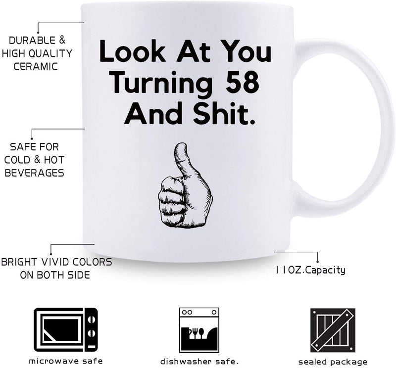 58th Birthday Gifts for Women - 1961 Birthday Gifts for Women, 58 Years Old Birthday Gifts Coffee Mug for Mom, Wife, Friend, Sister, Her, Colleague, Coworker - 11oz