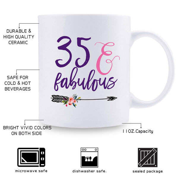 35th Birthday Gifts for Women - 1984 Birthday Gifts for Women, 35 Years Old Birthday Gifts Coffee Mug for Mom, Wife, Friend, Sister, Her, Colleague, Coworker - 11oz