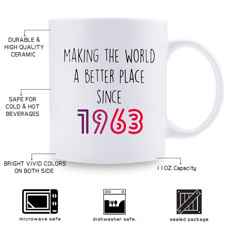 56th Birthday Gifts for Men - 1963 Birthday Gifts for Men, 56 Years Old Birthday Gifts Coffee Mug for Dad, Husband, Friend, Brother, Him, Colleague, Coworker - 11oz