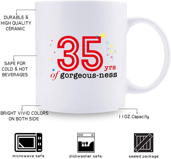 35th Birthday Gifts for Men - 1984 Birthday Gifts for Men, 35 Years Old Birthday Gifts Coffee Mug for Dad, Husband, Friend, Brother, Him, Colleague, Coworker - 11oz