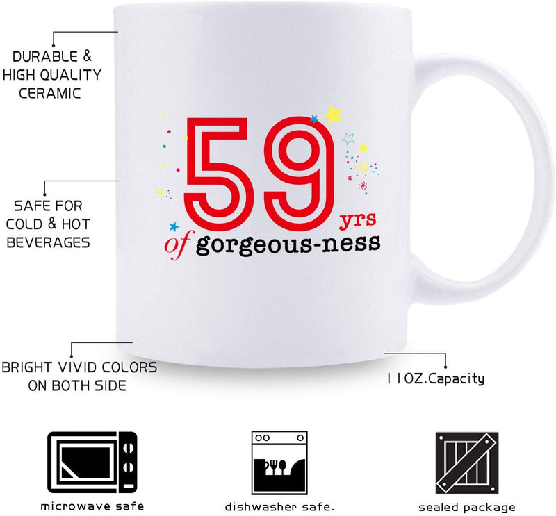 59th Birthday Gifts for Women - 1960 Birthday Gifts for Women, 59 Years Old Birthday Gifts Coffee Mug for Mom, Wife, Friend, Sister, Her, Colleague, Coworker - 11oz