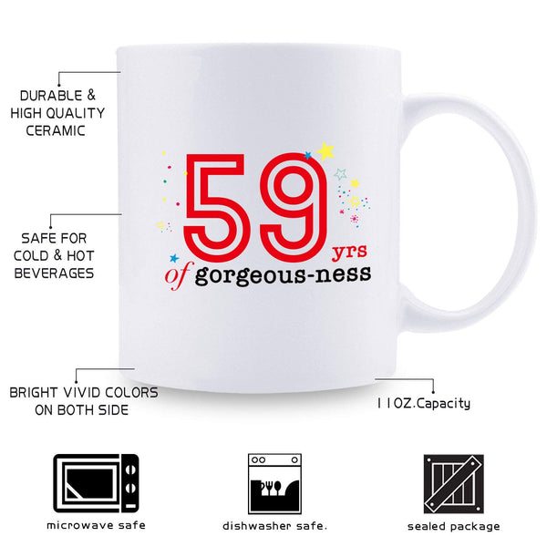 59th Birthday Gifts for Men - 1960 Birthday Gifts for Men, 59 Years Old Birthday Gifts Coffee Mug for Dad, Husband, Friend, Brother, Him, Colleague, Coworker - 11oz